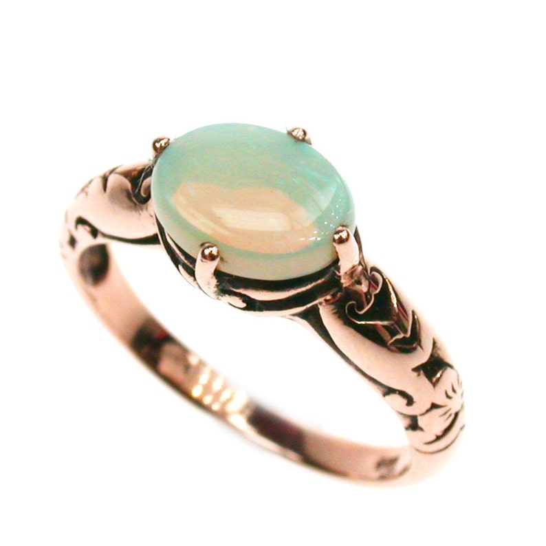 Rose Gold Opal Vintage Ring 14K 18K 9K 9ct Gold Opal Ring | Etsy