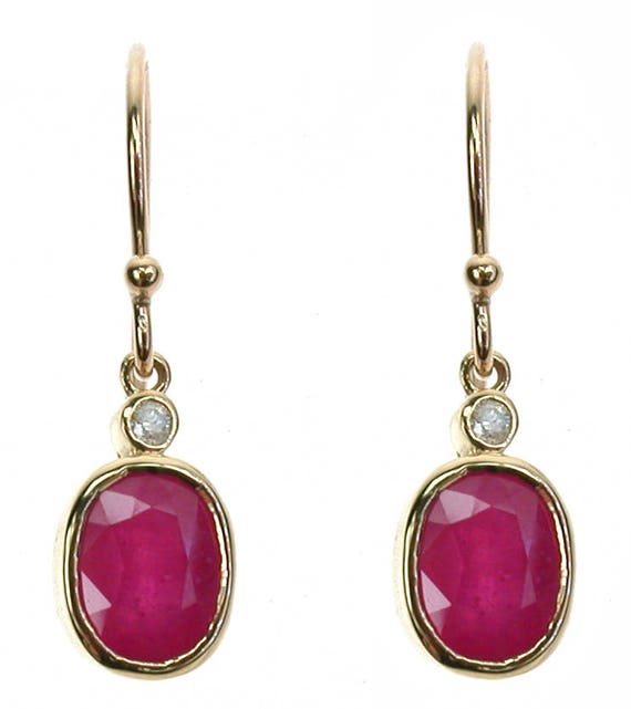 9ct ruby & Diamond earrings 9ct ruby & Diamond earrings