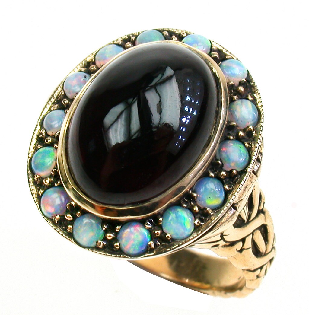 Opal and onyx ring deals