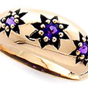 Amethyst Ring, 9ct 9k Solid Gold, Antique Vintage Amethyst Ring, Various Gems + Avail in 14k 18k Rose, White Gold, Custom R124