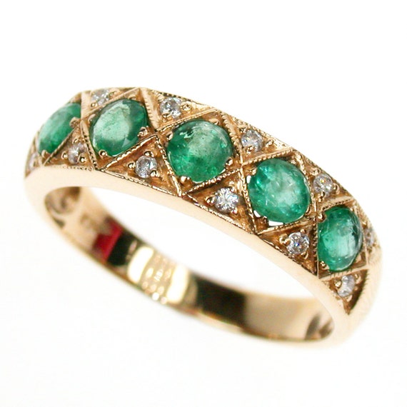 9ct gold emerald best sale ring