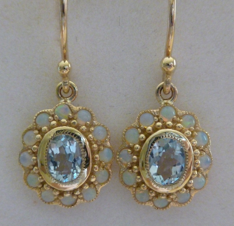 Vintage Topaz Earrings Antique Solid Gold 9ct 9k 14k 18k Etsy UK