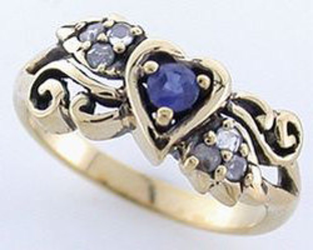 Vintage Sapphire and Diamond Fawcett Ring 9K