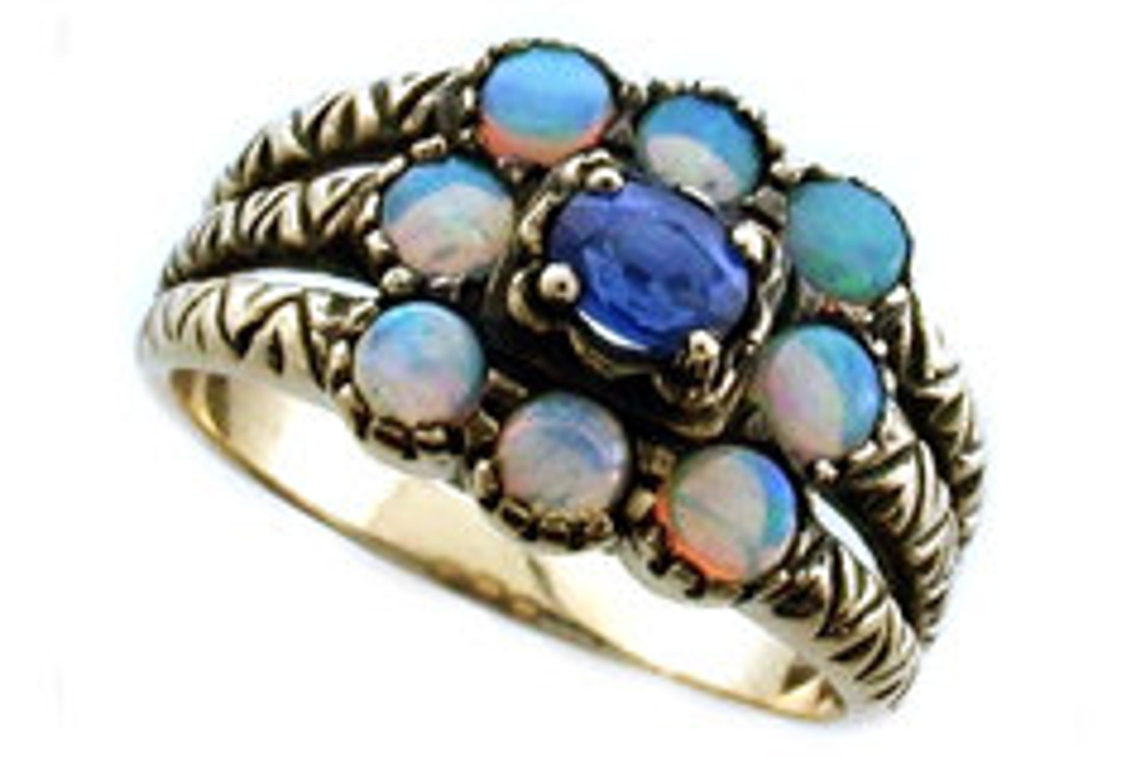 Vintage Emerald Ring 9ct 9k Solid Gold Antique Opal Ring | Etsy
