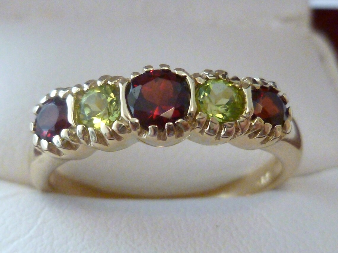 Gold Peridot & Ring 9ct 9k Solid Yellow Gold Vintage Etsy