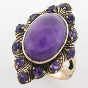 Vintage Amethyst Ring, 9ct 9k Solid Gold, Women&#39;s Victorian Ring, Antique Ring, Avail in Various Gems + Rose White 14K 18K Custom R218