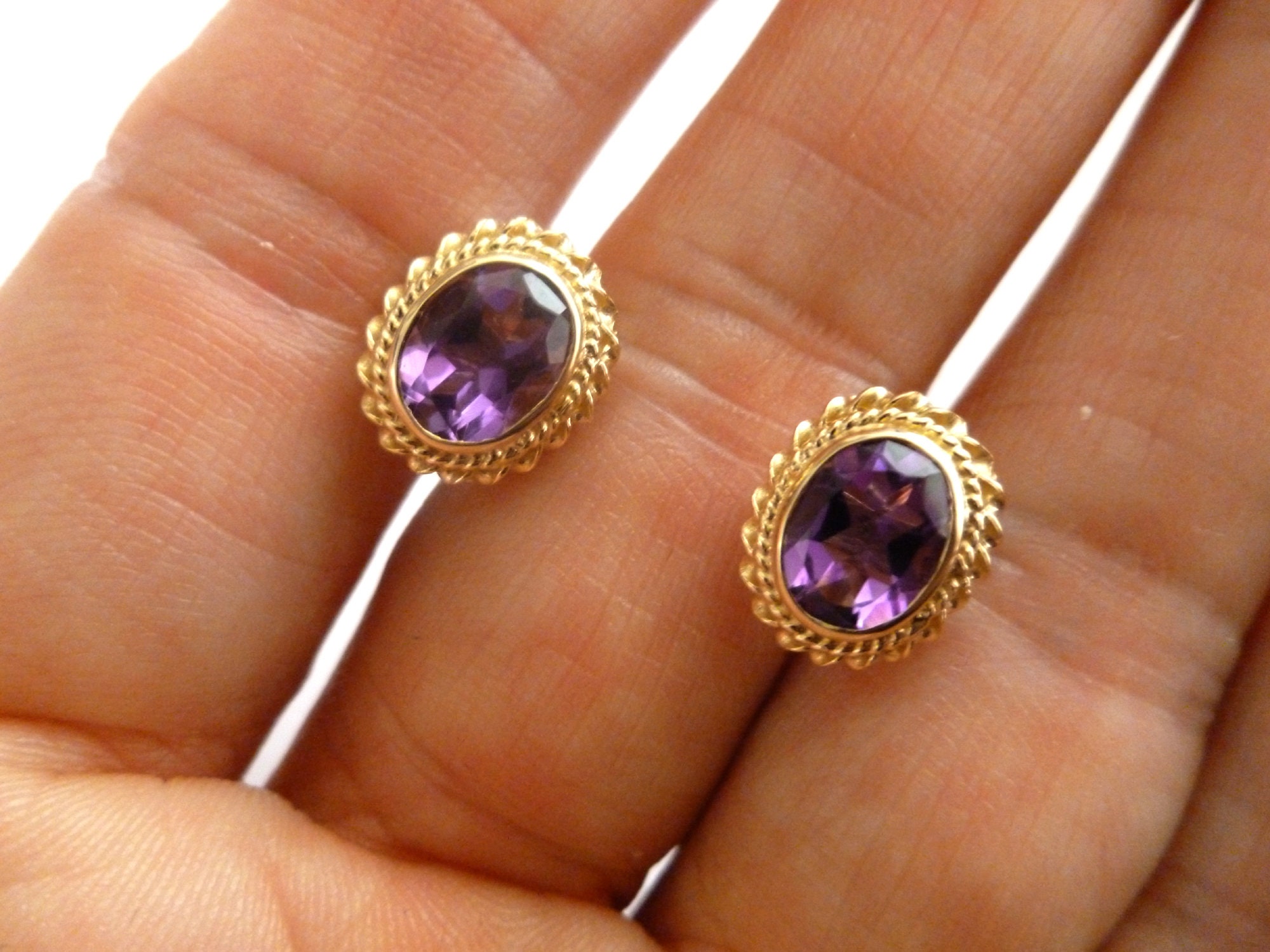 Antique amethyst sale earrings gold