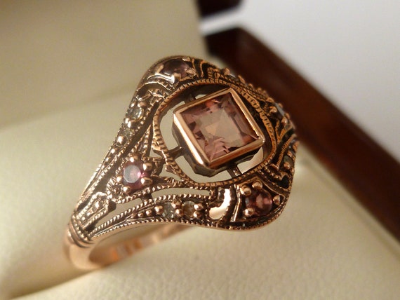 9ct rose gold vintage diamond wedder 9ct rose gold vintage diamond wedder