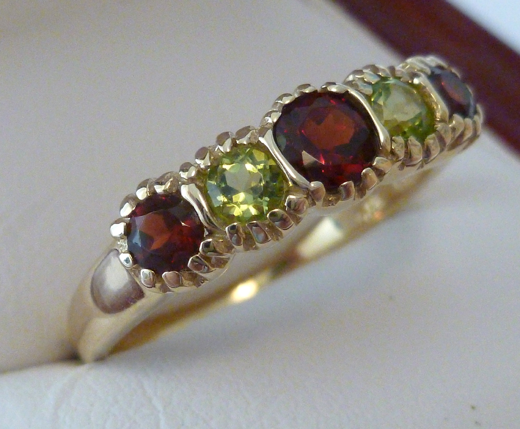 Gold Peridot & Ring 9ct 9k Solid Yellow Gold Vintage Etsy