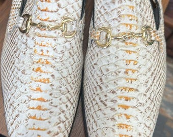 Mocasines Gucci vintage de pitón