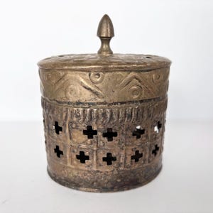 Antique Style Metal Trinket Box Old World Aesthetic Patina Metal Decor Shelf Decoration Earthy Vintage Design Vintage Books Decor Stack