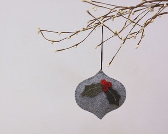 NIkkie's Felt Holly Christmas Ornament