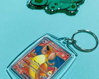 Charizard (183/165) Pkmn Tcg Card Rectangle Acrylic Keychain Sv:151