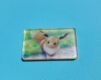 Eevee #2 PKMN Upcycled Trading Card Rectangle Acrylic Magnet