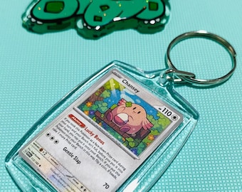 Chansey (113/165) PKMN TCG Card Rectangle Acrylic Keychain SV:151