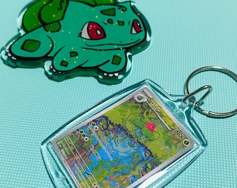 Ivysaur (167/165) Pkmn Tcg Card Rectangle Acrylic Keychain Sv:151