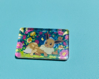 Eevee #1 PKMN Upcycled Trading Card Rectangle Acrylic Magnet