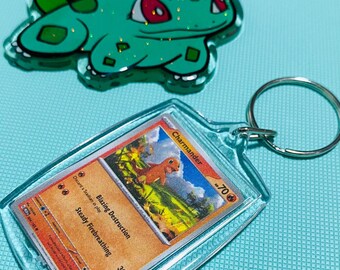 Charmander (004/165) PKMN TCG Card Rectangle Acrylic Keychain SV:151