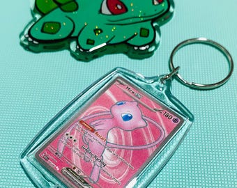 Mew (193/165) Pkmn Tcg Card Rectangle Acrylic Keychain Sv:151