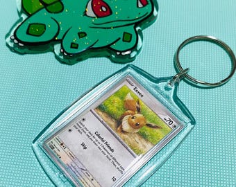 Eevee (133/165) PKMN TCG Card Rectangle Acrylic Keychain SV:151