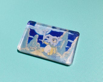 Cubone PKMN Upcycled Trading Card Rectangle Acrylic Magnet
