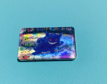 Gengar Holo PKMN Upcycled Trading Card Rectangle Acrylic Magnet
