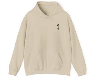 Bluza z kapturem Burning Torch w minimalistycznym stylu, ciemna, symboliczna, unisexowa, gruba, mieszana bluza