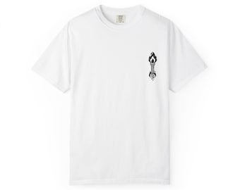 Koszulka z grafiką Burning Torch Dark Symbolic Art Comfort Colors Estetyczny Streetwear Retro Prezent