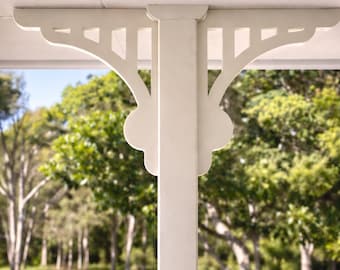 Queenslander Verandah Bracket Pair | Decorative Porch Brackets | Heritage Trim Corner | Victorian Fretwork | Interior & Exterior