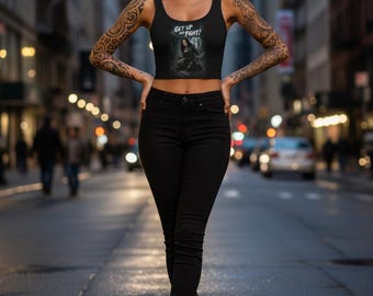 Top corto negro para mujer Fight - Poliéster