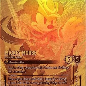 Mickey Mouse – Das tapfere Schneiderlein – Gold – Sammelkartenspiel – Holokarte – Proxy Lorcana