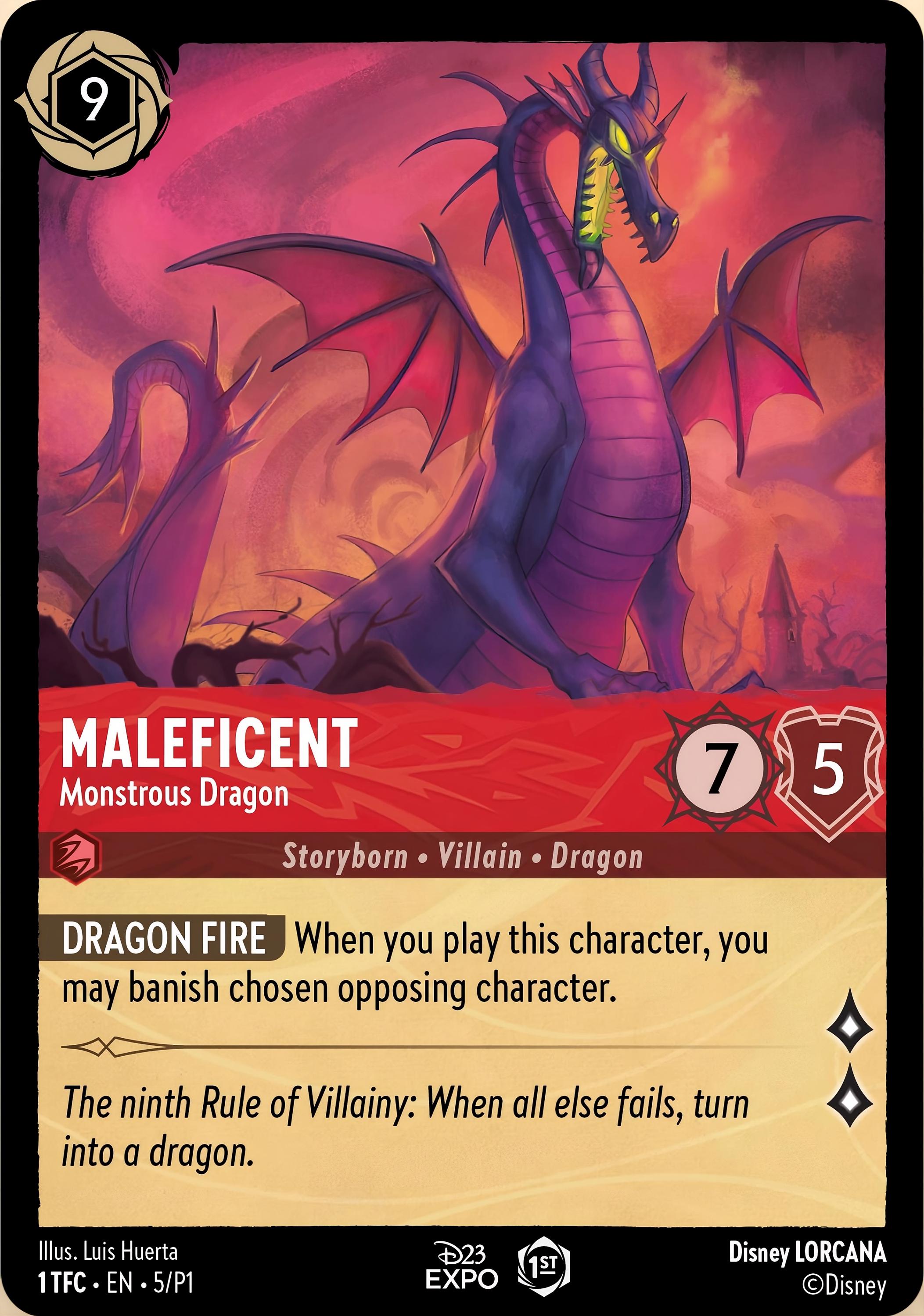Lorcana Maleficent Dragon Card - Etsy