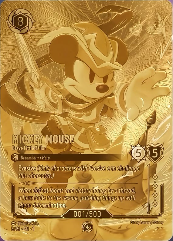 Mickey Mouse - Brave Little Tailor - Gold - TCG - Holo Card