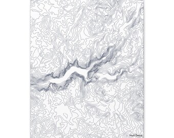 Mapa del Parque Nacional Half Dome / Impresión en lienzo