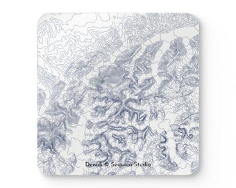 Denali National Park Map | Hardboard Coaster Set of 4