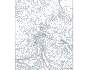 Mapa del Parque Nacional Volcánico Lassen / Impresión en lienzo