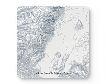 Jackson Hole Map | Hardboard Coaster Set of 4