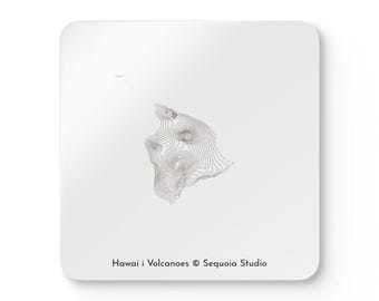 Hawaii Volcanoes National Park Map | Hardboard Coaster Set of 4