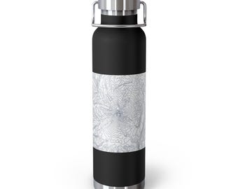 Mapa del Monte Hood / Botella de agua isotérmica de 650 ml