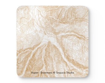 Aspen Map | Hardboard Coaster Set of 4