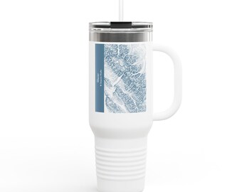 Mapa del Parque Nacional Glaciar / Taza de viaje de 1,2 litros