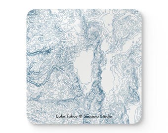 Lake Tahoe Map | Hardboard Coaster Set of 4