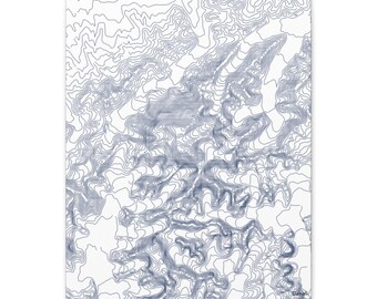 Mapa del Parque Nacional Denali / Impresión en lienzo