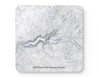 Half Dome National Park Map | Hardboard Coaster Set of 4