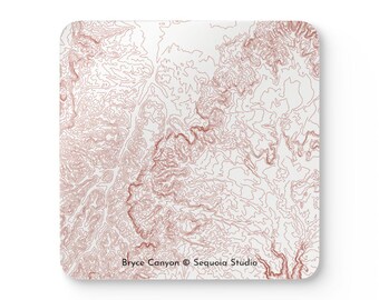 Bryce Canyon National Park Map | Hardboard Coaster Set of 4