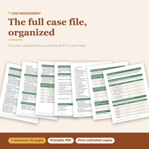 Case Management System | Notes, Intake, Service Plan, Tracker (Printable)