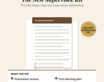 New Supervisee Onboarding Kit | First 90 Days, Orientation, Baseline Competency and Learning Plan for Clinical Supervisors | Printable PDF