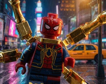 Miniatura do Homem-Aranha com Braços Mecânicos, Bloco de Montar Colecionável de Super-Herói, Presente para Fã da Marvel, Presente de Aniversário para Ele