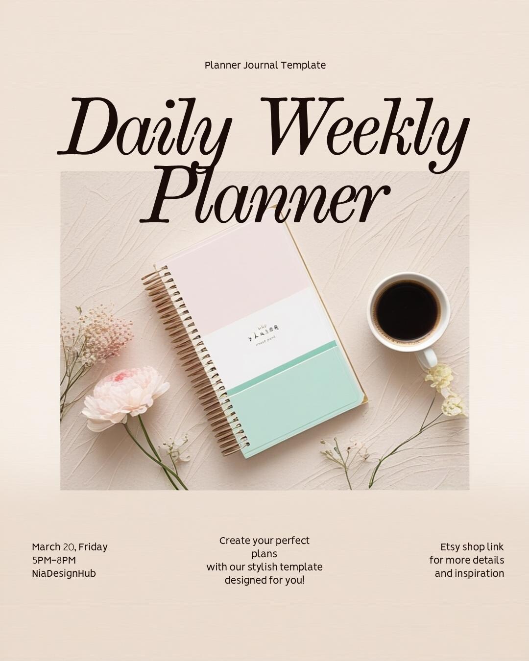 Planner Journal Template Canva Editable Weekly Daily Organizer Purple ...