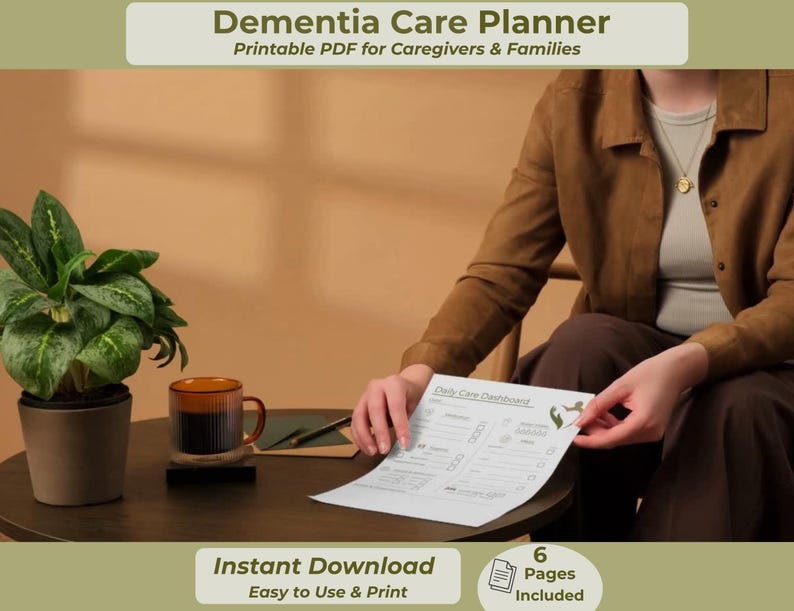 Dementia Care Planner Printable PDF | Caregiver Daily Tracker ...